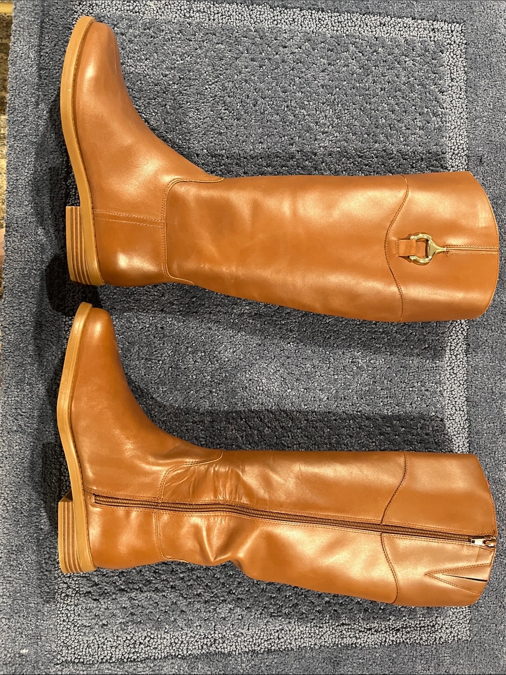 Giani Bernini Tall Leather Riding Boots in Cognac
